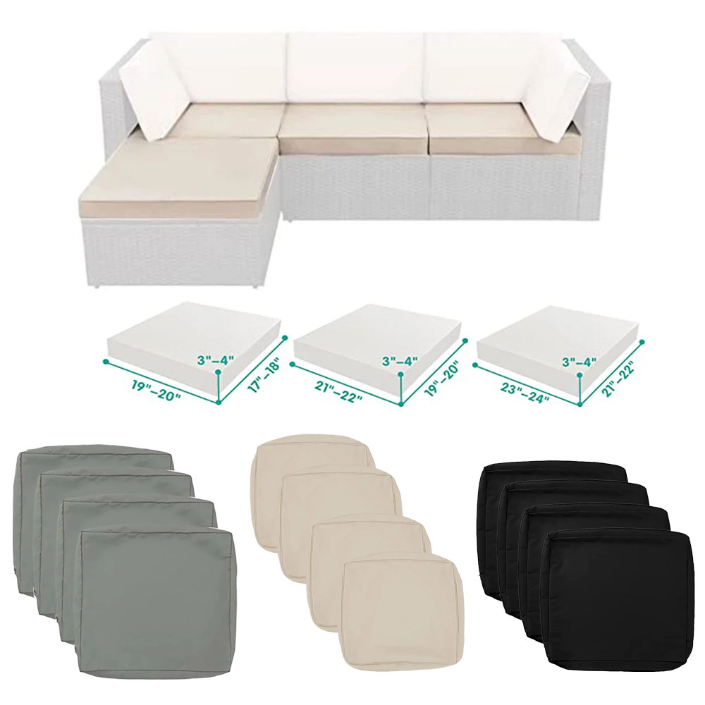Outdoor Furniture Cushions 22 X 22 - Lot de 4 housses de coussin