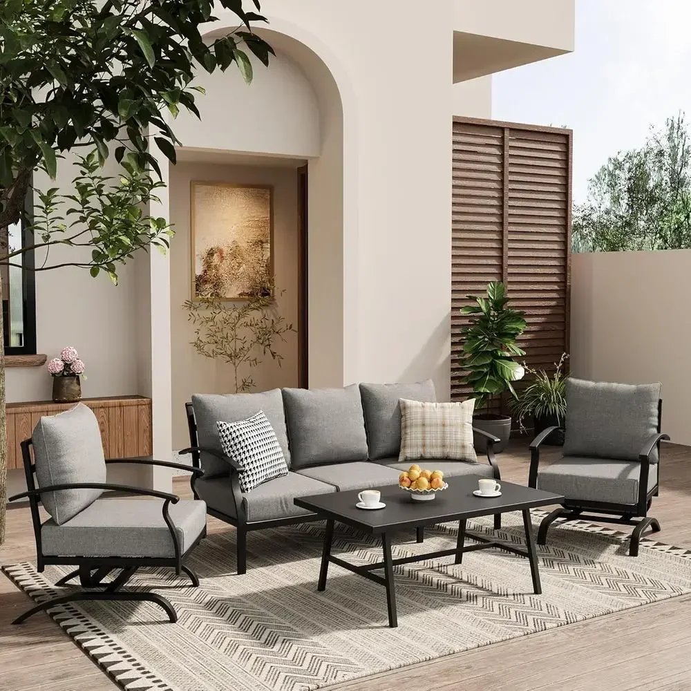Outdoor Furniture Metal Chairs - Ensemble de mobilier de patio en