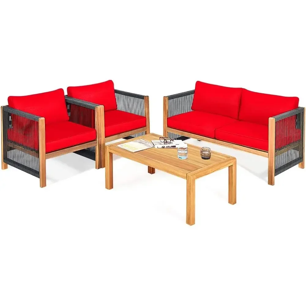 Outdoor Furniture Loveseat - Ensemble de canapé d’extérieur en bois