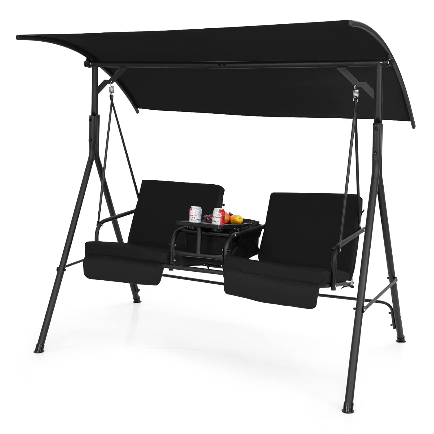 Outdoor Furniture With Storage For Cushions - Balançoire de véranda pour 2 personnes,