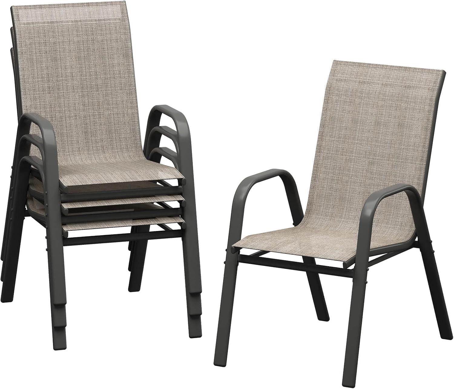 Outdoor Furniture Metal Chairs - Ensemble de 4 chaises de salle