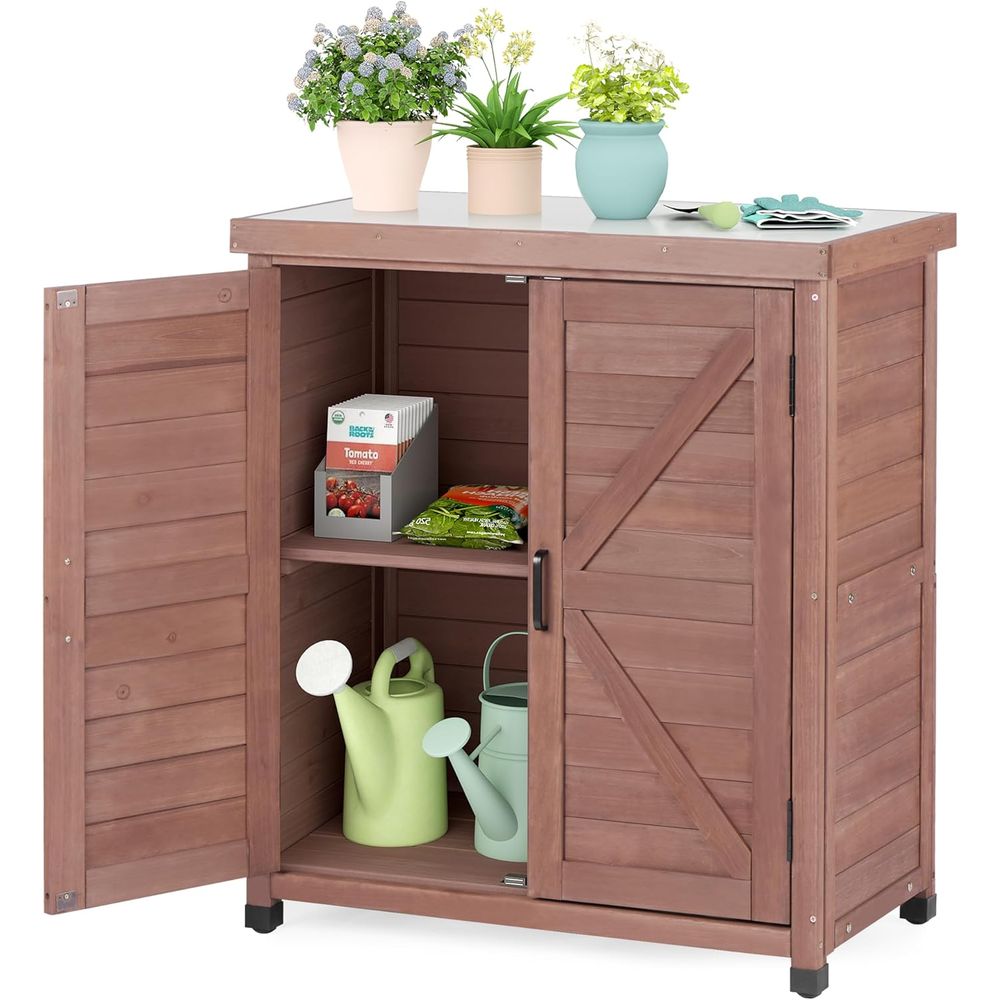 Outdoor Furniture Wooden - Armoire de rangement extérieure et table