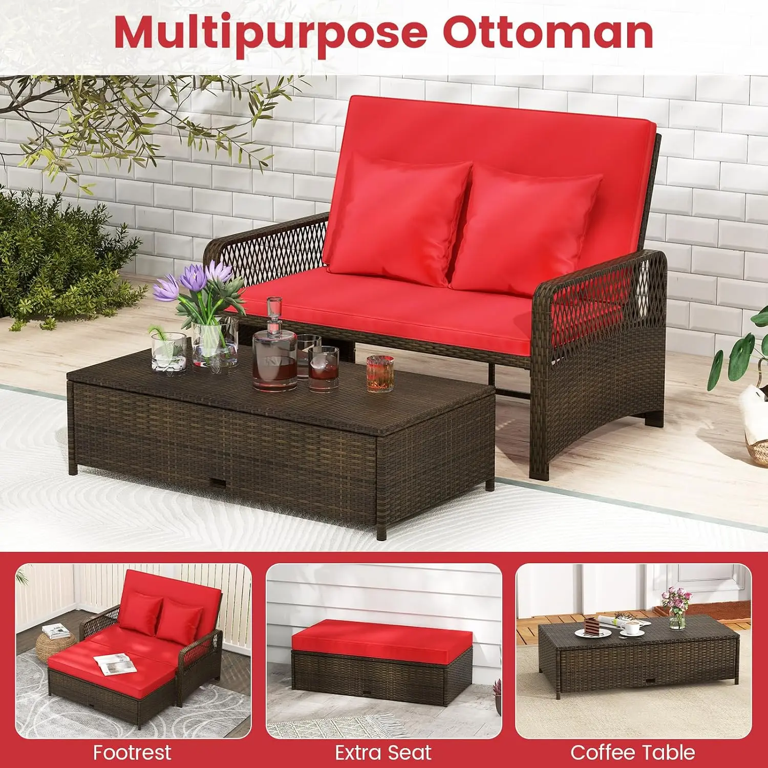 Canapé-lit d'extérieur, ensemb - Outdoor Furniture Loveseat avis et prix