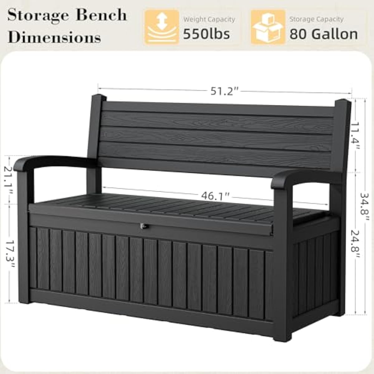 Banc de rangement extérieur de - Outdoor Furniture With Storage For Cushions avis et prix