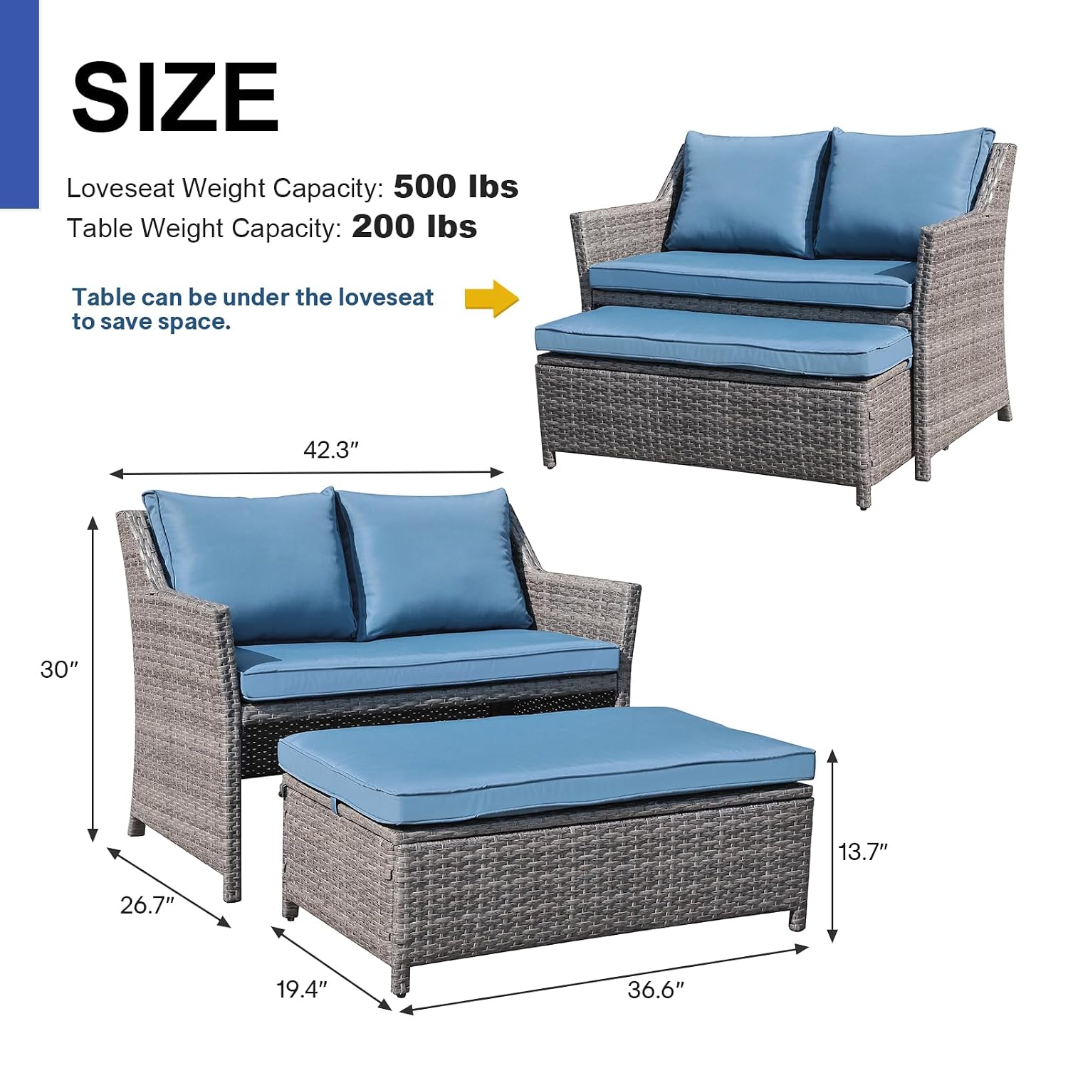 Canapé d'extérieur en osier 2  - Outdoor Furniture With Storage For Cushions avis et prix