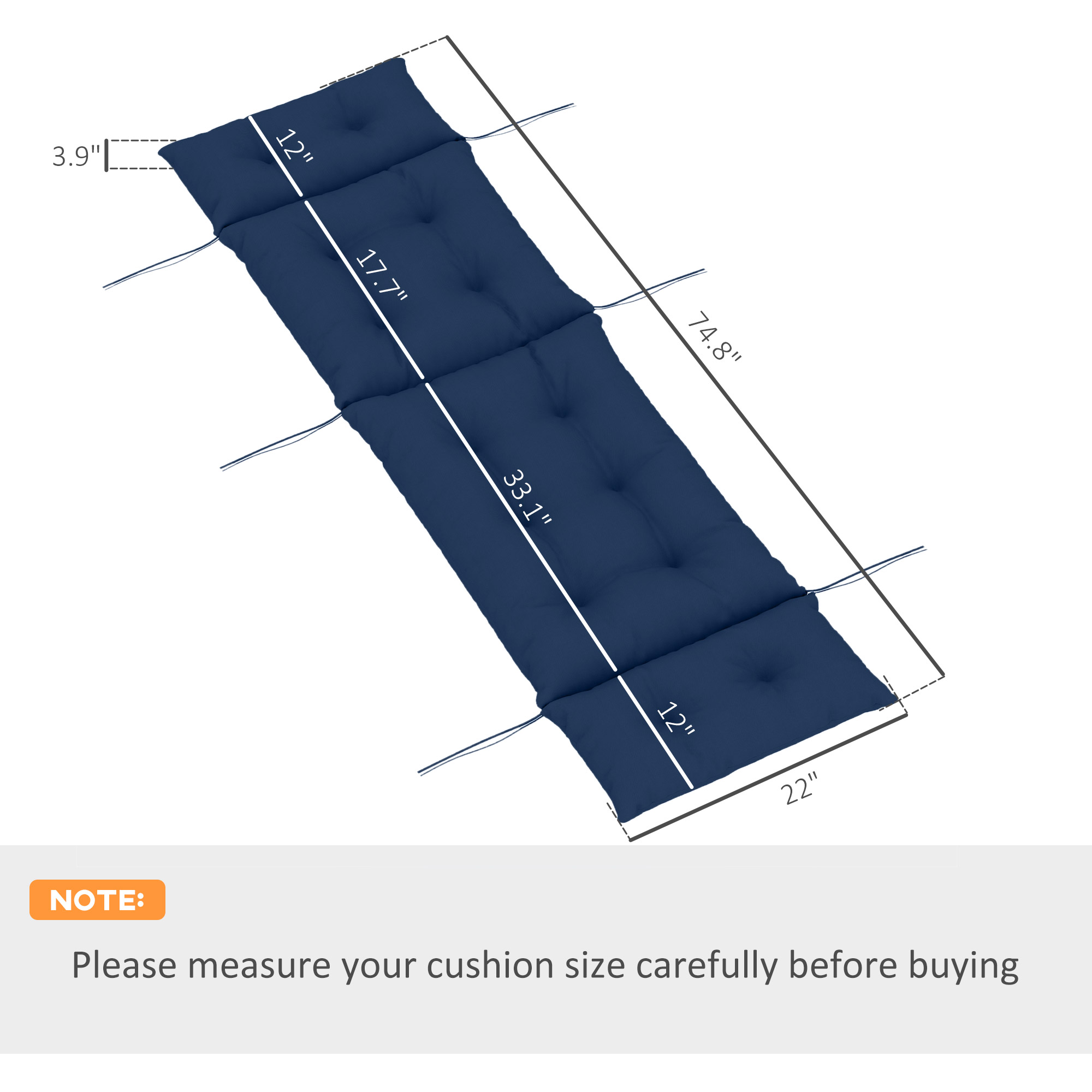 Coussin épais pour chaise long - Outdoor Furniture Cushions 22 X 22 avis et prix