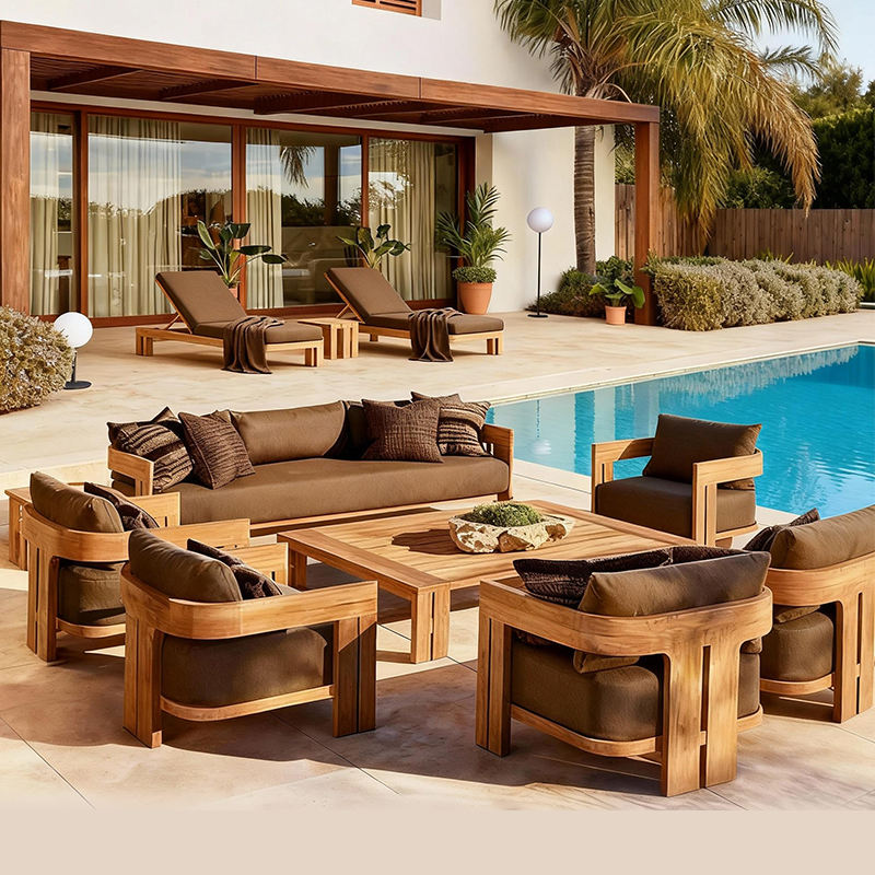 Ensemble de canapés en teck d' - Outdoor Furniture Metal Chairs avis et prix