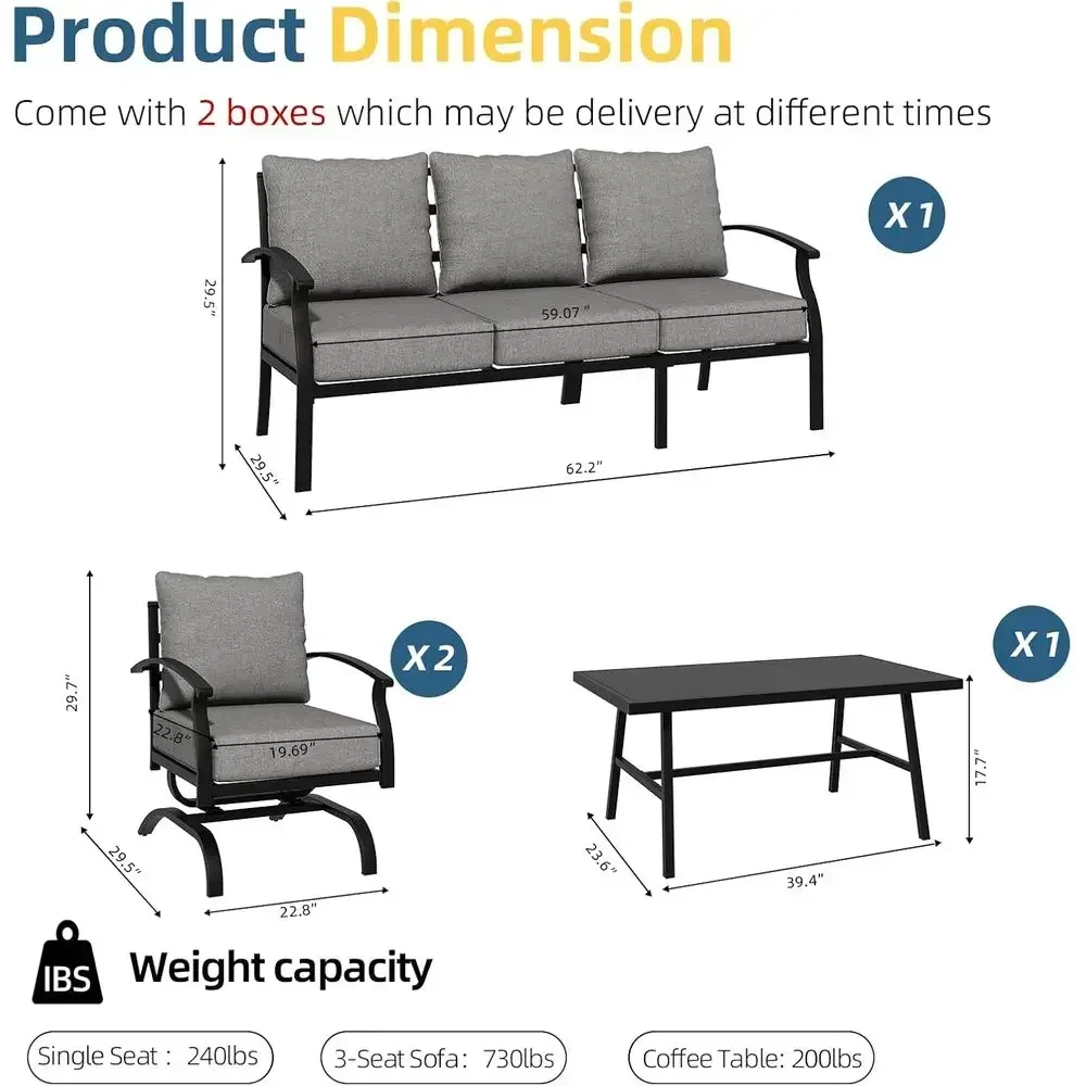 Ensemble de mobilier de patio  - Outdoor Furniture Metal Chairs avis et prix