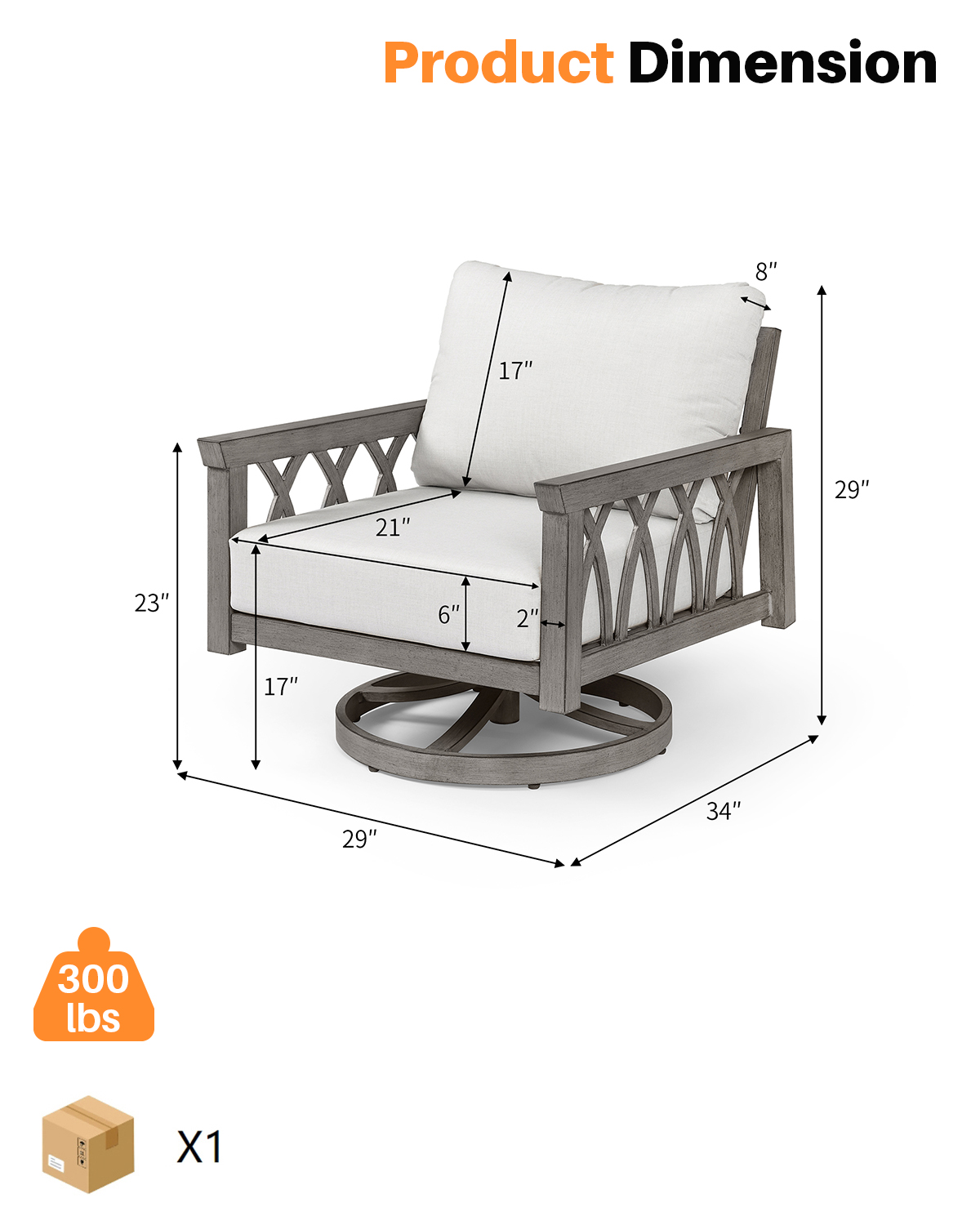 Fauteuil pivotant en aluminium - Outdoor Furniture Metal Chairs avis et prix
