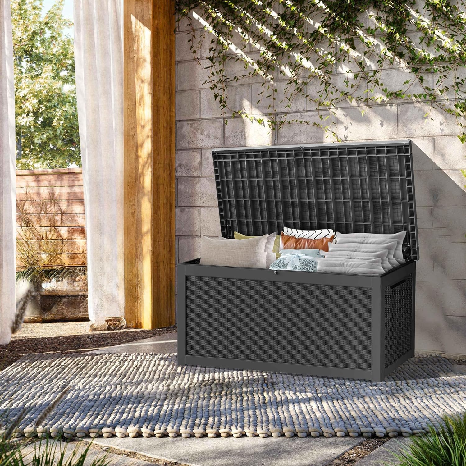 Boîte de rangement extérieure, - Outdoor Furniture With Storage For Cushions avis et prix