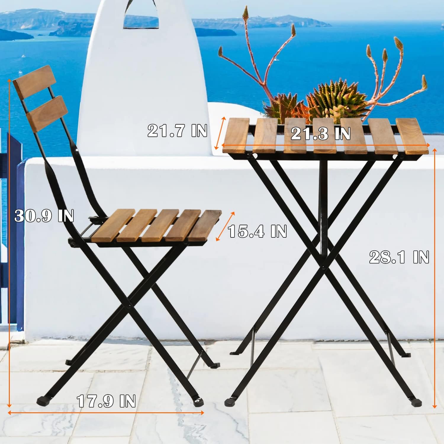 Ensemble bistrot de patio plia - Outdoor Furniture Wooden avis et prix