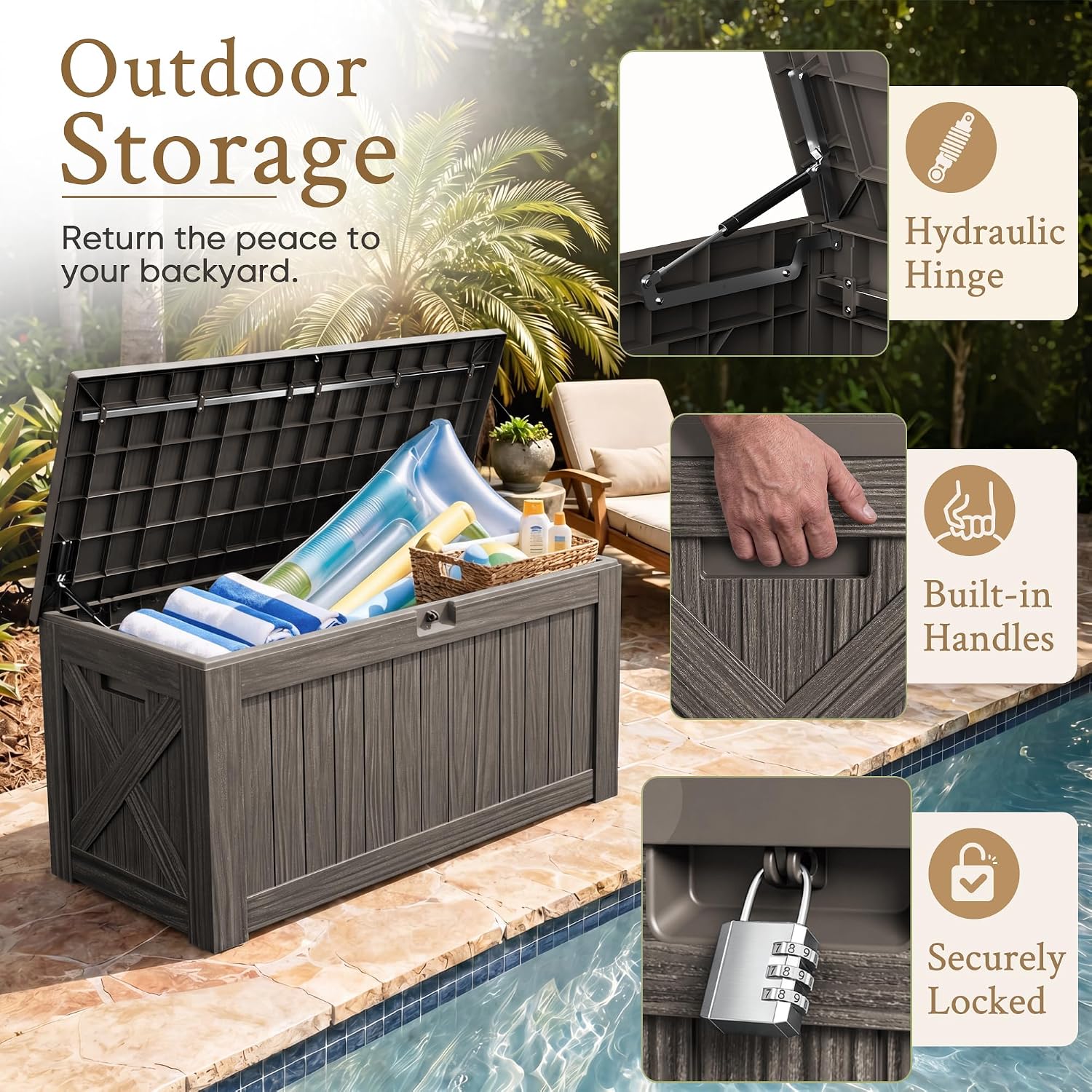 Banc de rangement extérieur de - Outdoor Furniture Wooden avis et prix
