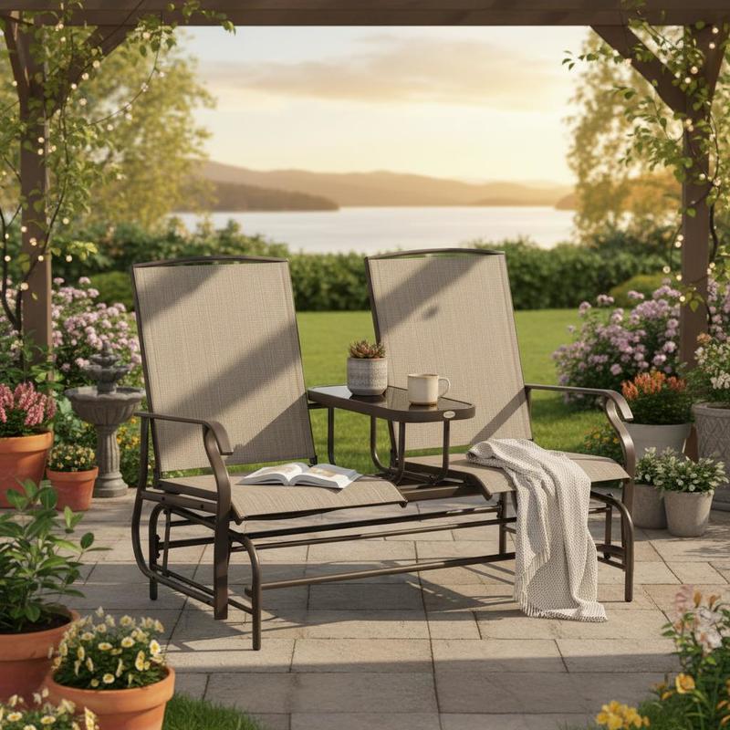 Fauteuil à bascule de patio po - Outdoor Furniture Loveseat avis et prix