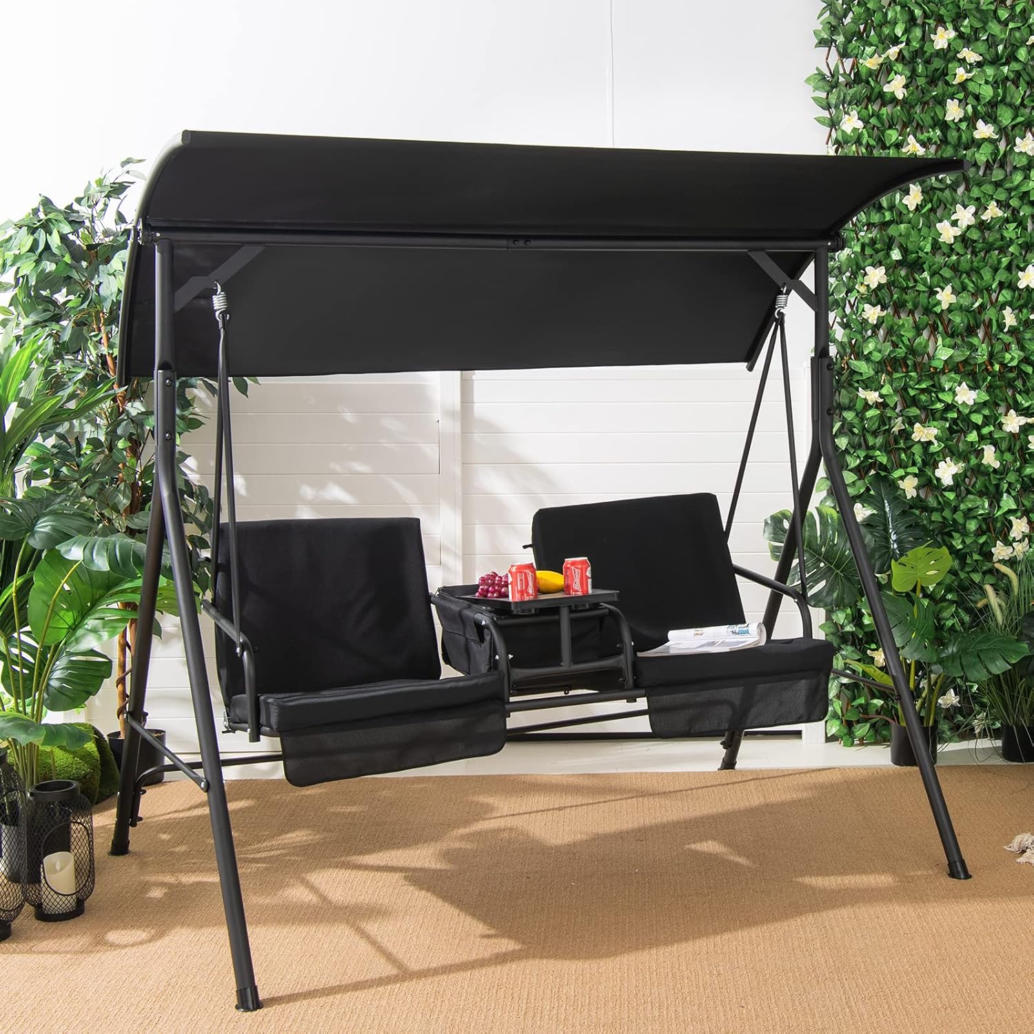 Balançoire de véranda pour 2 p - Outdoor Furniture With Storage For Cushions avis et prix