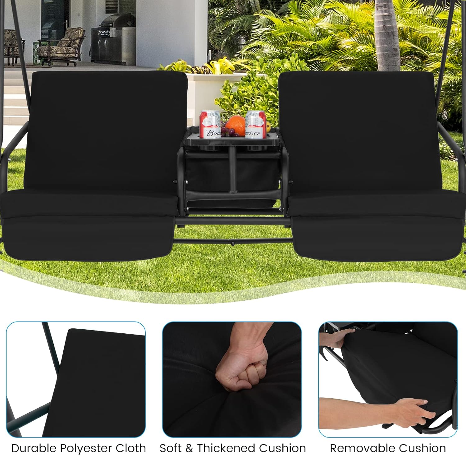 Balançoire de véranda pour 2 p - Outdoor Furniture With Storage For Cushions avis et prix