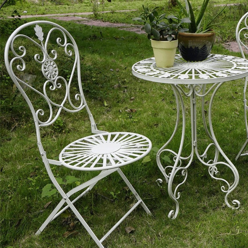 Table et chaises en fer forgé  - Outdoor Furniture Metal Chairs avis et prix