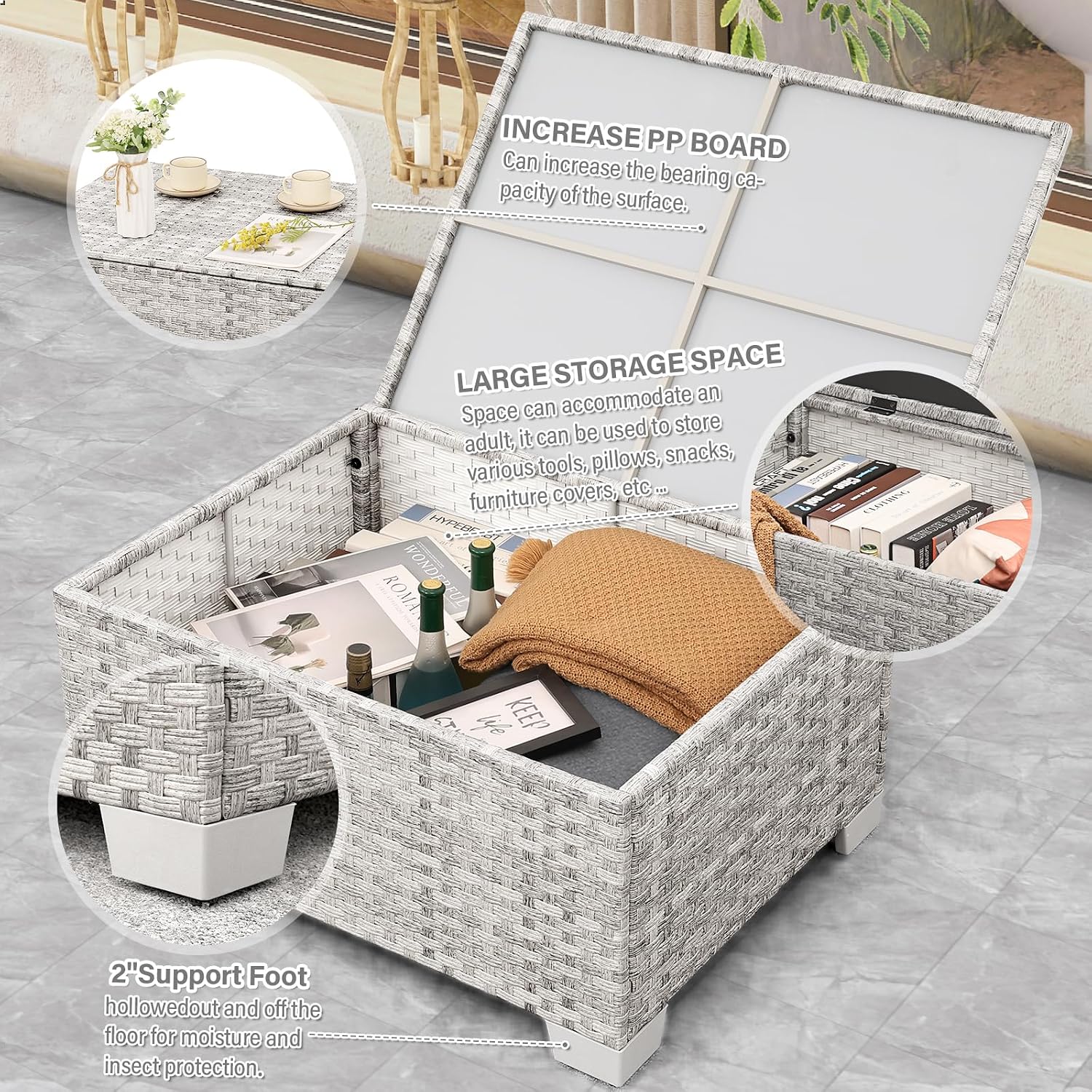 Ensemble de meubles de patio e - Outdoor Furniture With Storage For Cushions avis et prix