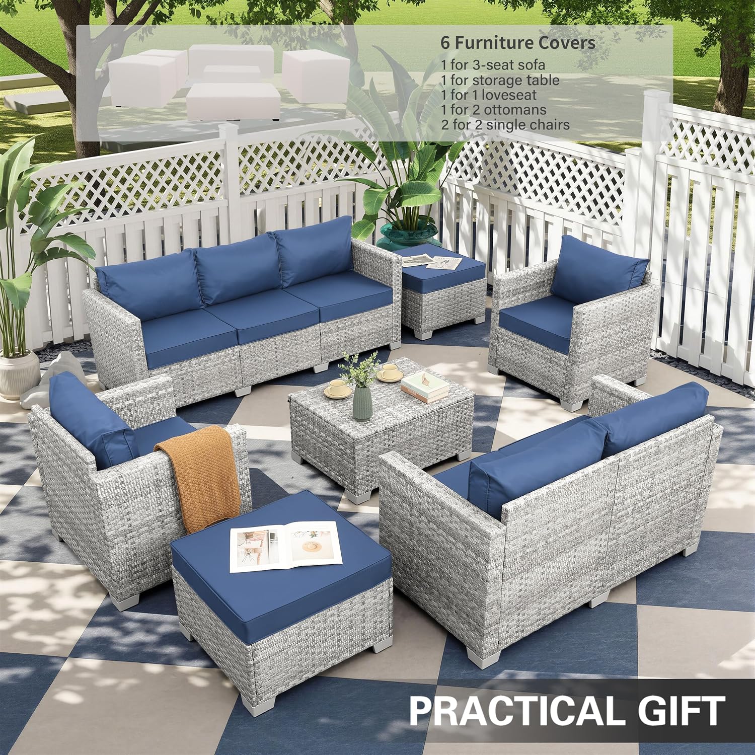 Ensemble de meubles de patio e - Outdoor Furniture With Storage For Cushions avis et prix