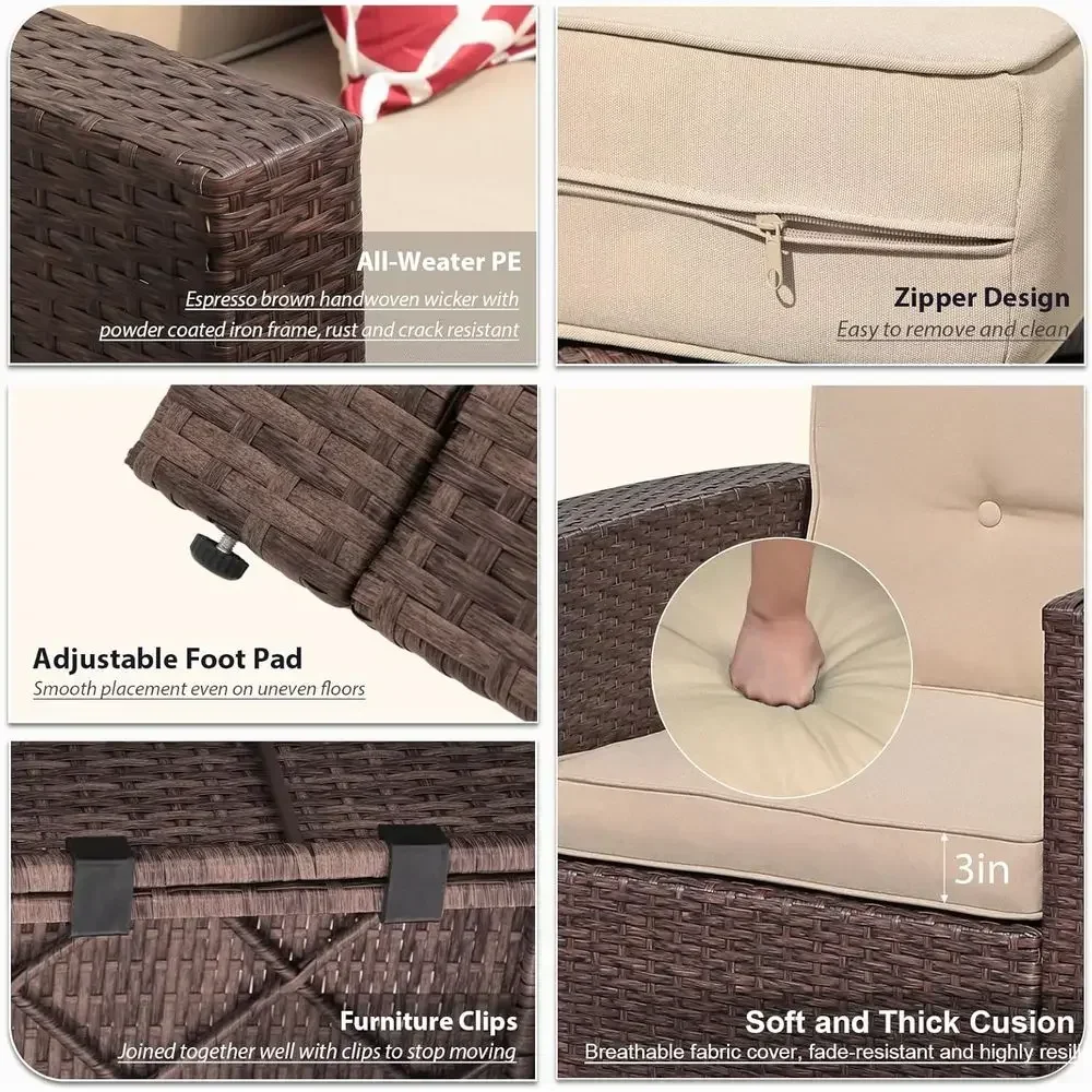 Ensemble de 8 meubles de patio - Outdoor Furniture With Storage For Cushions avis et prix
