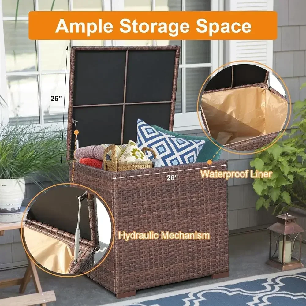 Ensemble de 8 meubles de patio - Outdoor Furniture With Storage For Cushions avis et prix