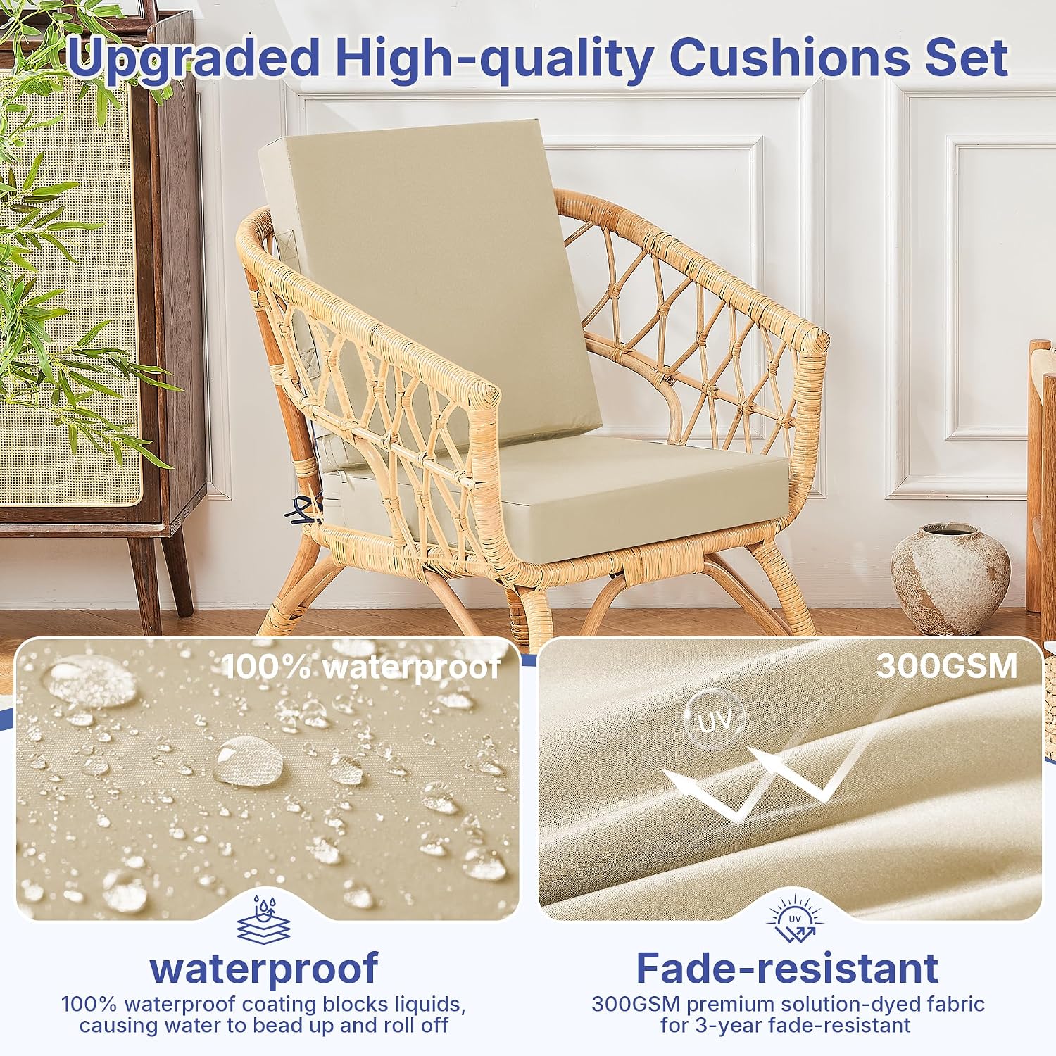 Ensemble de 4 coussins de chai - Outdoor Furniture Cushions 22 X 22 avis et prix