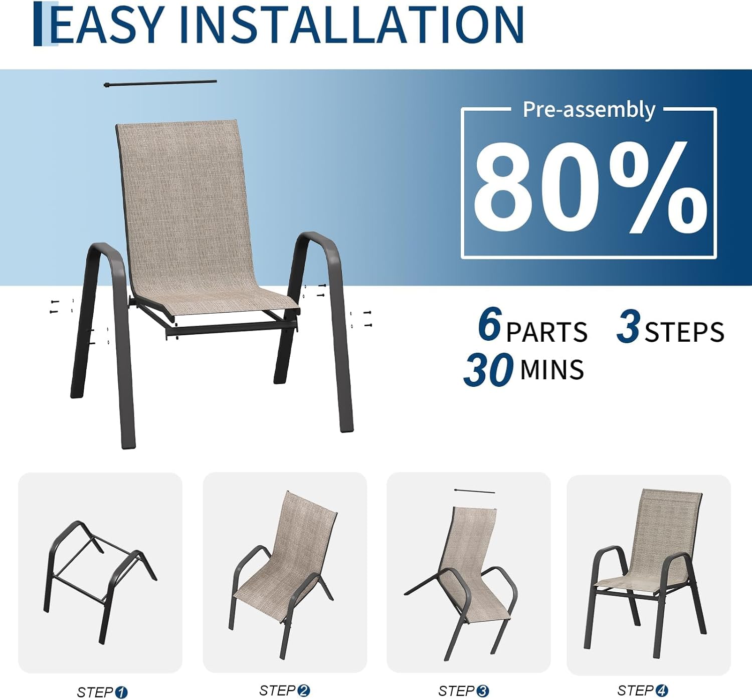 Ensemble de 4 chaises de salle - Outdoor Furniture Metal Chairs avis et prix