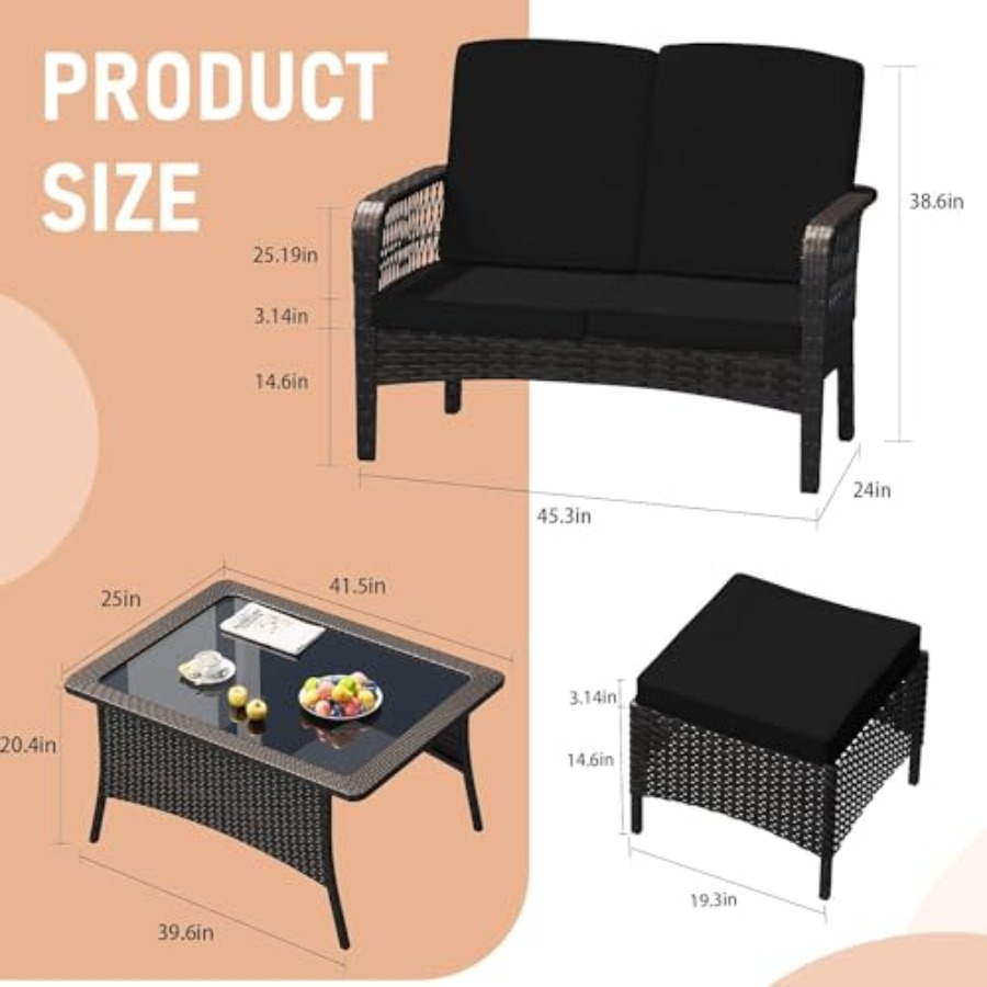 Ensemble de meubles de patio e - Outdoor Furniture Loveseat avis et prix