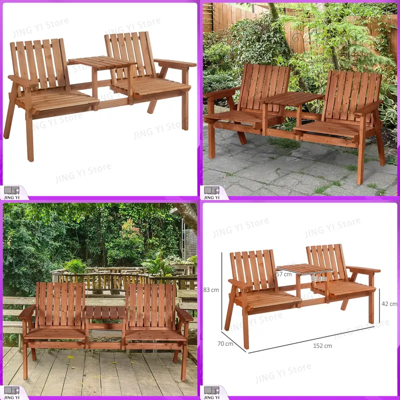 Banc de jardin en bois 2 place - Outdoor Furniture Loveseat avis et prix
