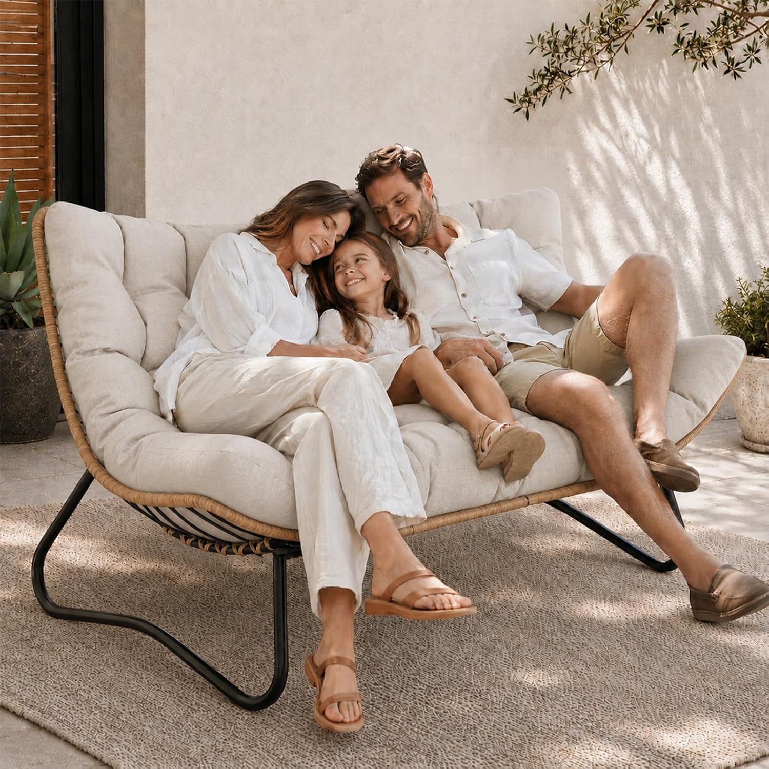 Fauteuil papasan 2 places kaki - Outdoor Furniture Loveseat avis et prix