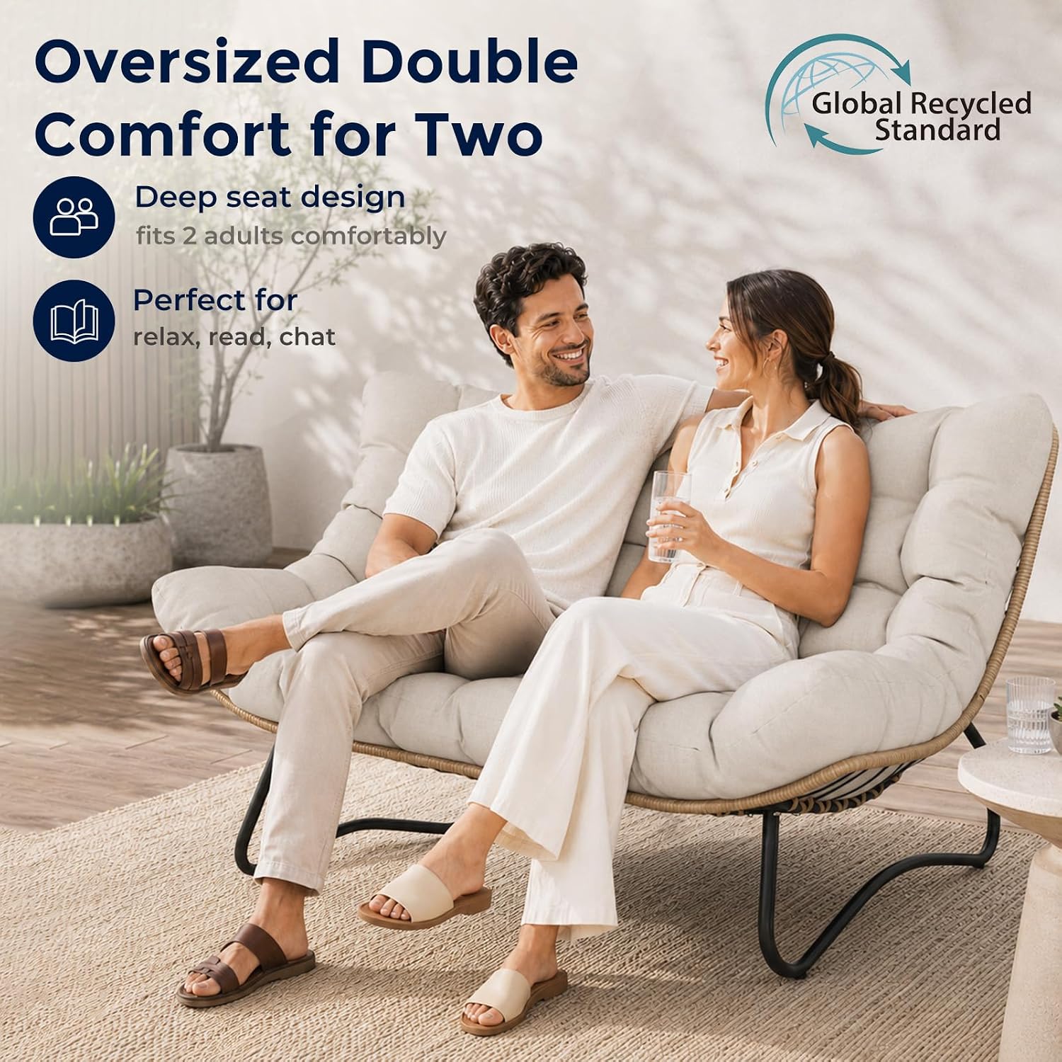 Fauteuil papasan 2 places kaki - Outdoor Furniture Loveseat avis et prix
